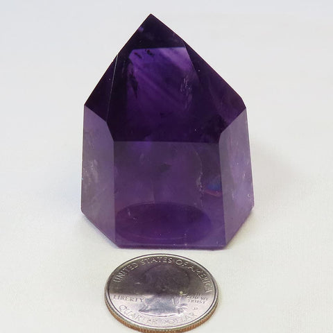 Polished Smoky Amethyst Phantom Point with Rainbows from Bahia Brazil