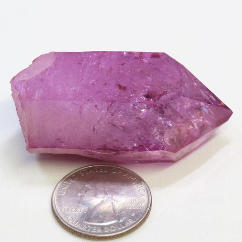 Purple Mist Aura Quartz Crystal Point with Rainbows from Arkansas