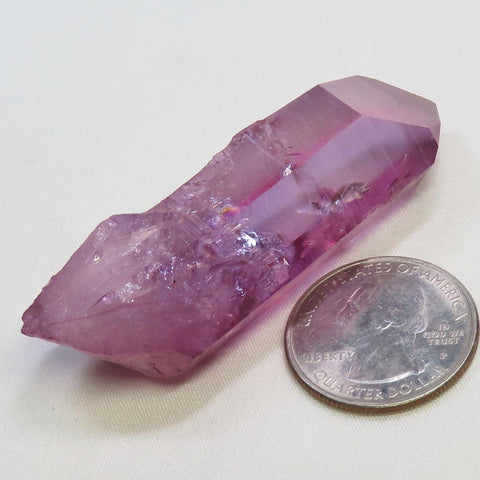 Purple Mist Aura Quartz Crystal Dow Point with Rainbow from Arkansas