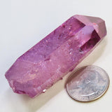 Purple Mist Aura Quartz Crystal Point with Rainbow from Arkansas