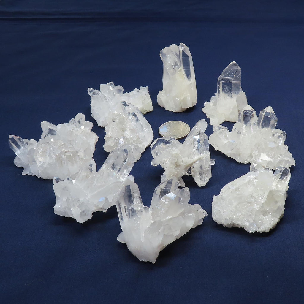 10 Arkansas Quartz Crystal Clusters