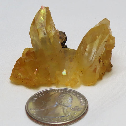 Arkansas Golden Healer Quartz Crystal Cluster with Rainbow Iridescence