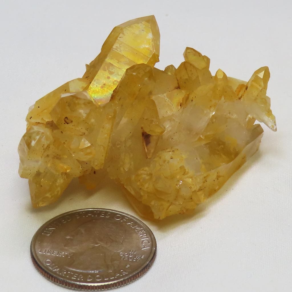 Arkansas Golden Healer Quartz Crystal Burr Cluster Rainbow Iridescence