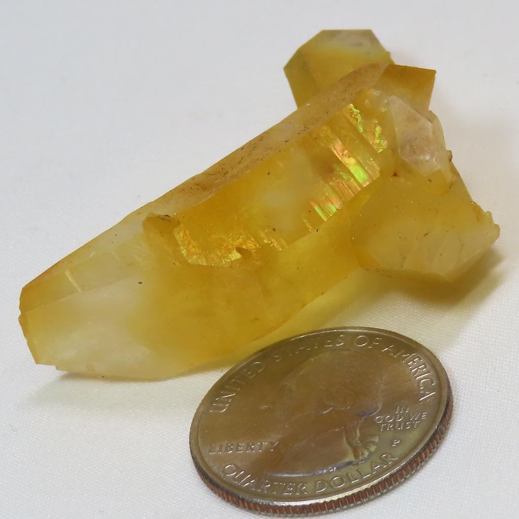 Arkansas Golden Healer Quartz Crystal Cluster with Rainbow Iridescence