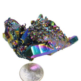 Rainbow or Flame Aura Quartz Crystal Burr Cluster with DT's