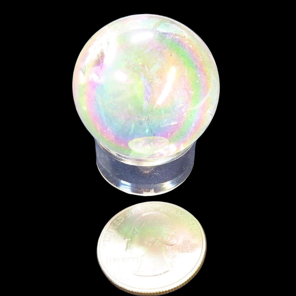 Opal or Angel Aura Quartz Crystal Sphere Ball from Brazil