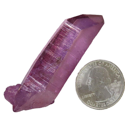 Purple Mist Aura Quartz Crystal Point with Self-Healed Base