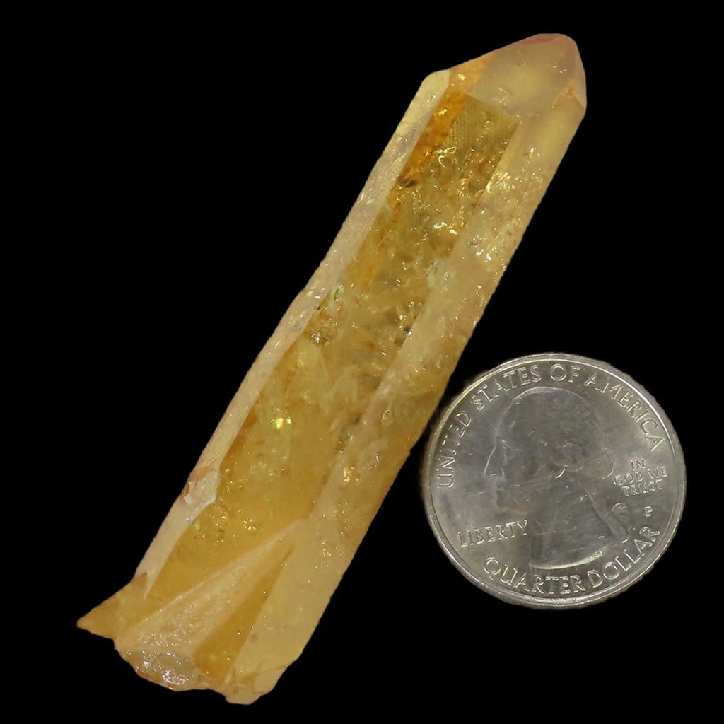 Sunrise Aura Quartz Crystal Point from Arkansas