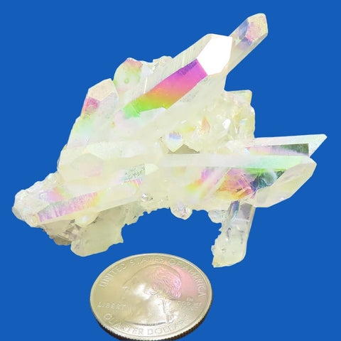 Opal or Angel Aura Quartz Crystal Cluster from Arkansas