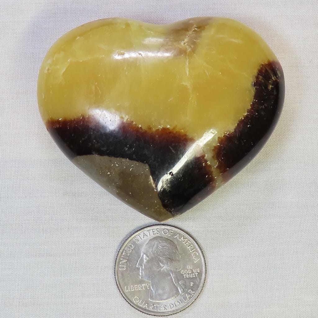 Polished Septarian Nodule Heart from Madagascar