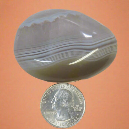 Polished Banded Agate Palm Stone from Madagascar