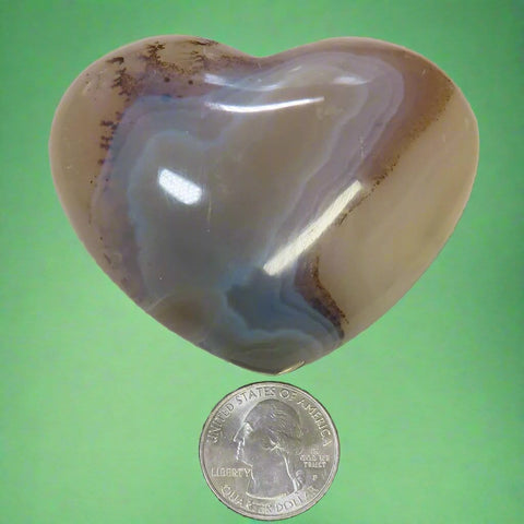 Polished Banded Agate Heart from Madagascar