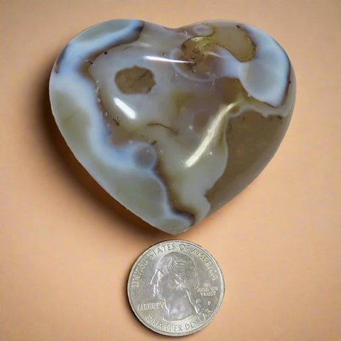 Polished Banded Agate Heart from Madagascar