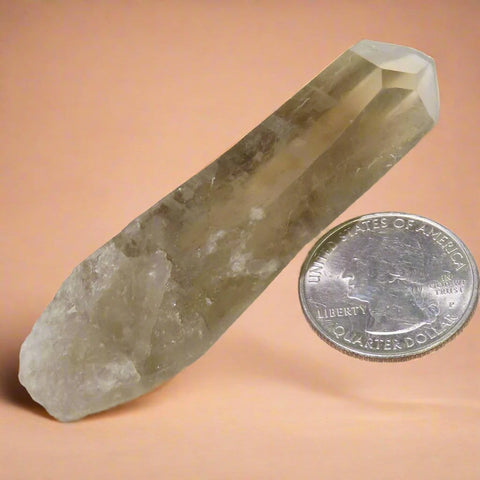 Smoky Quartz Crystal Point from Brazil with Time-Link Activation