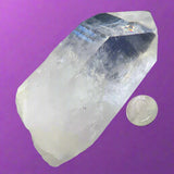 Larger Quartz Crystal Point with Record Keeper Triangles and Rainbow