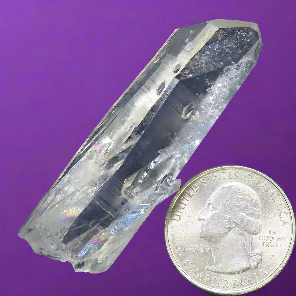 Arkansas Quartz Crystal Point with Rainbows