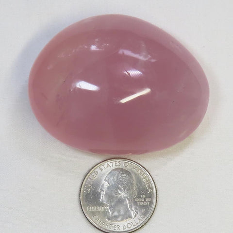 Polished Rose Quartz Crystal Palm Stone from Madagascar