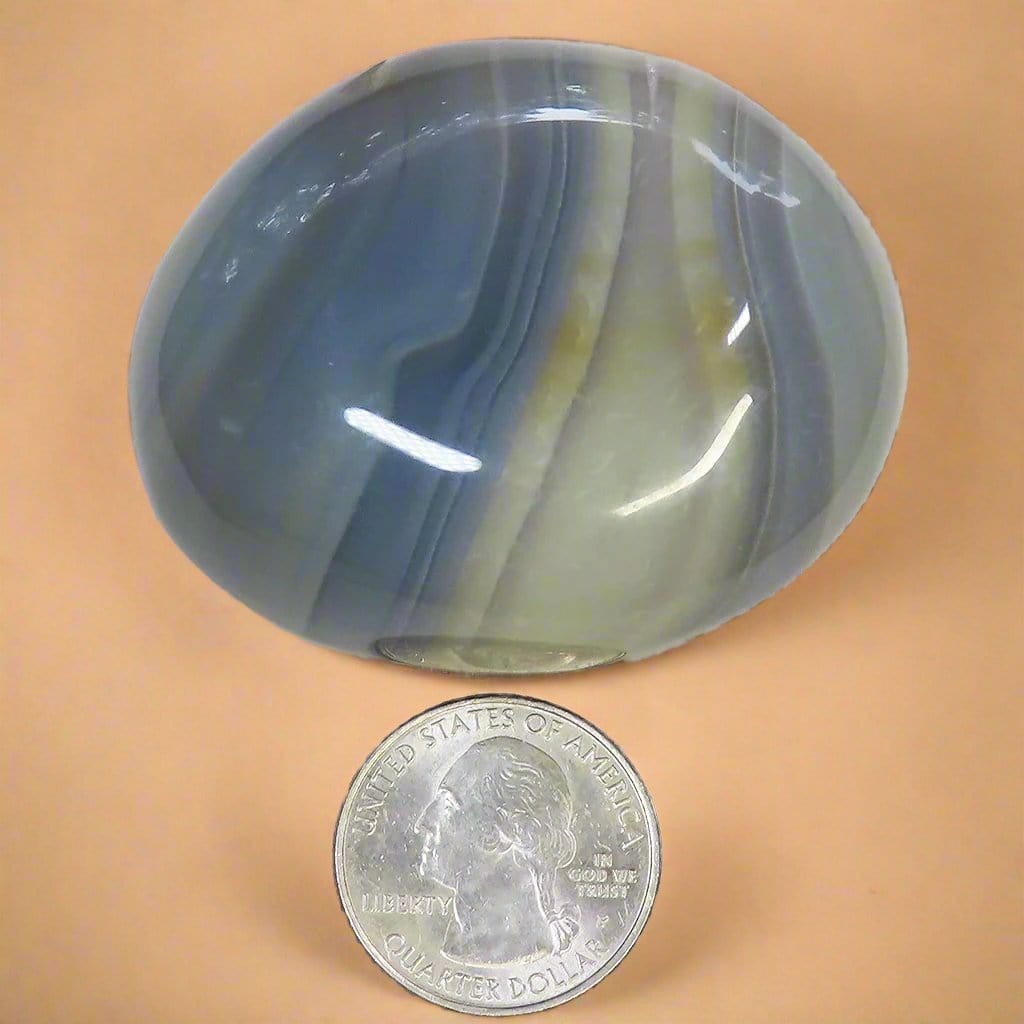 Polished Banded Agate Palm Stone from Madagascar