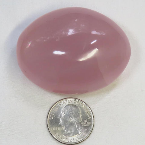 Polished Rose Quartz Crystal Palm Stone from Madagascar