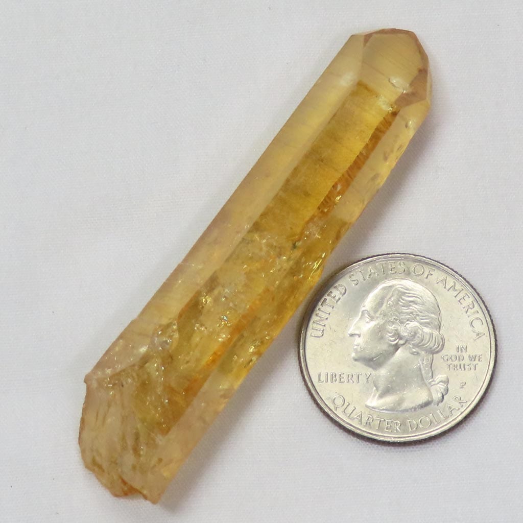 Sunrise Aura Quartz Crystal Point from Arkansas