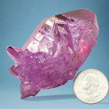 Purple Mist Aura Quartz Crystal Point with Rainbows from Arkansas