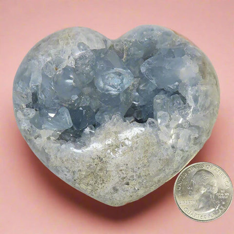 Polished Celestite Heart from Madagascar