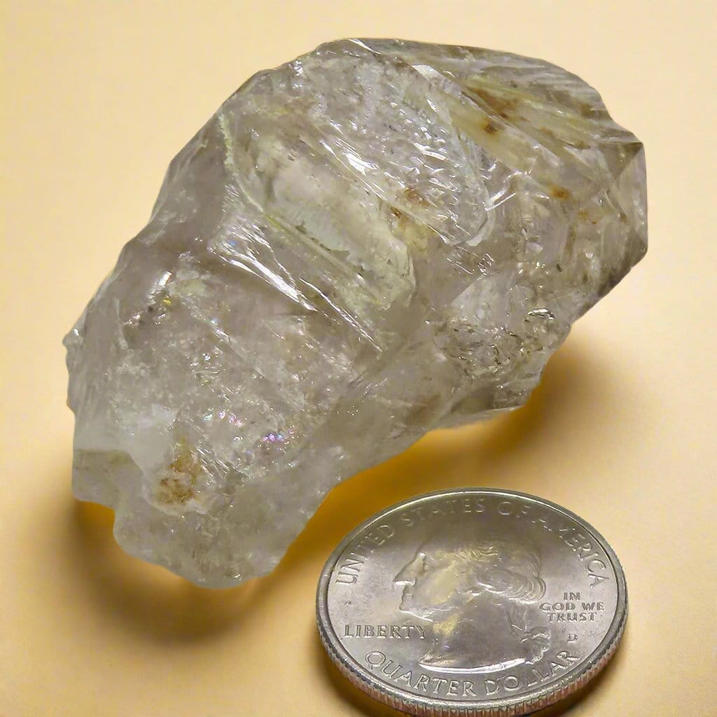 Arkansas Rare Smoky Skeletal Quartz Crystal Point with Rainbows