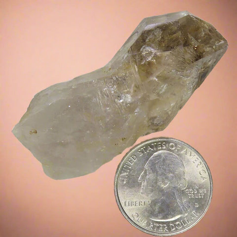 Arkansas Rare Smoky Skeletal Quartz Crystal Sceptre Point with Rainbow