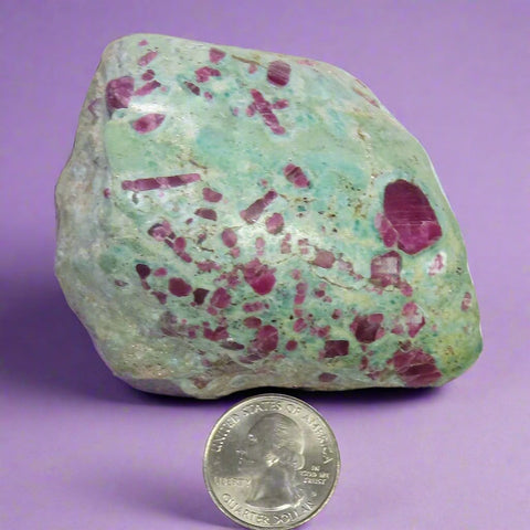 1 Side Polished Ruby and Green Fuchsite Slab from India