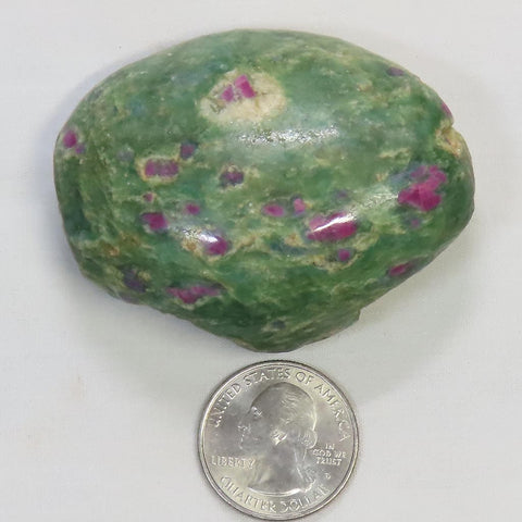 1 Side Polished Ruby and Green Fuchsite Slab from India