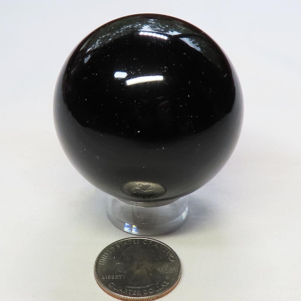 Polished Black Obsidian Sphere from Mexico