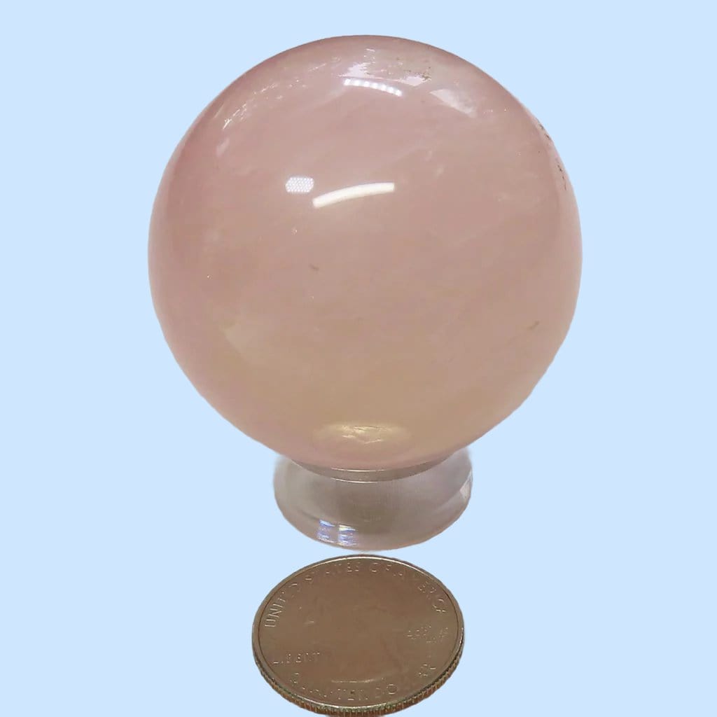 Polished Rose Quartz Crystal Sphere from Madagascar