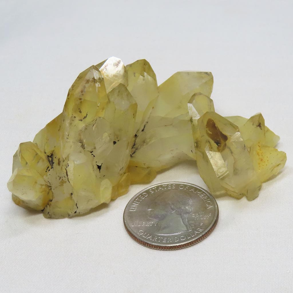 Arkansas Lemon Healer Quartz Crystal Cluster with Rainbow Iridescence