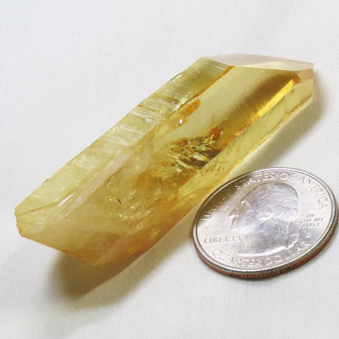 Sunrise Aura Quartz Crystal Point with Rainbows