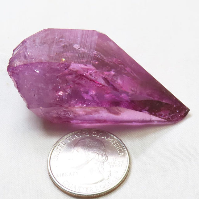 Purple Mist Aura Quartz Crystal Point with Rainbows