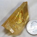 Sunrise Aura Quartz Crystal Point with Rainbow