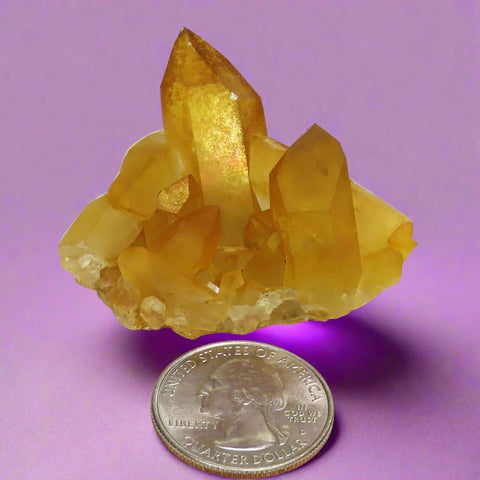 Arkansas Golden Healer Quartz Crystal Cluster with Rainbow Iridescence