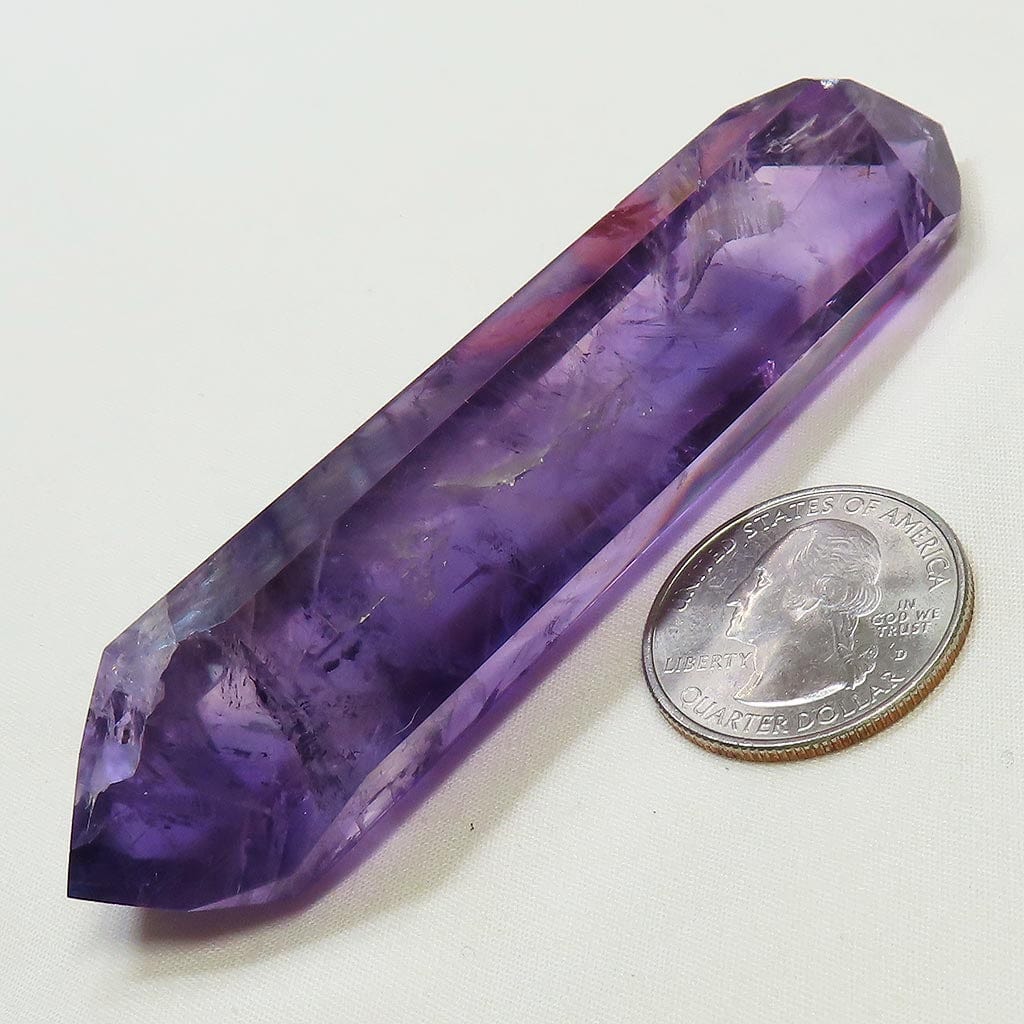 Polished Amethyst Double Terminated Phantom Point from Bahia Brazil