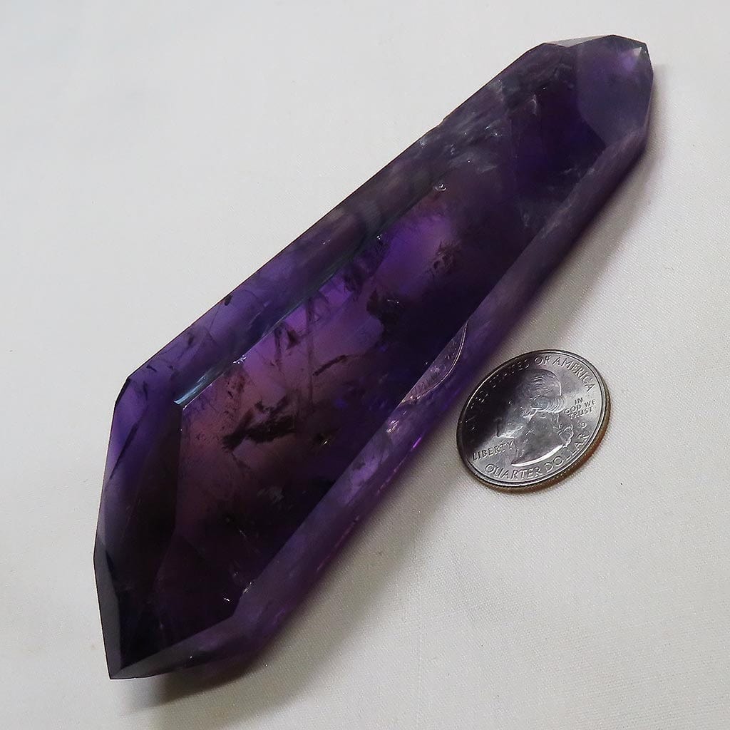 Polished Amethyst Double Terminated Phantom Point from Bahia Brazil