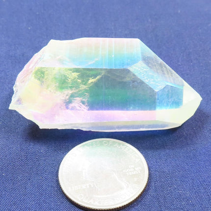 Opal or Angel Aura Quartz Crystal Point with Time-Link from Arkansas