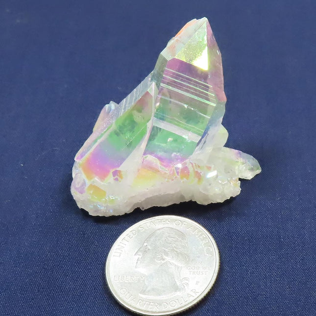 Opal or Angel Aura Quartz Crystal Cluster with Time-Link from Arkansas