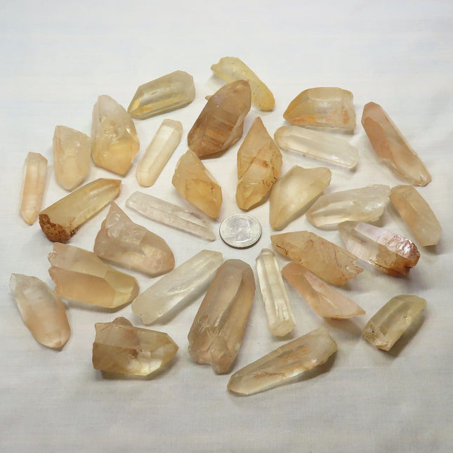 29 Pink Lemurian Quartz Crystal Points from Brazil