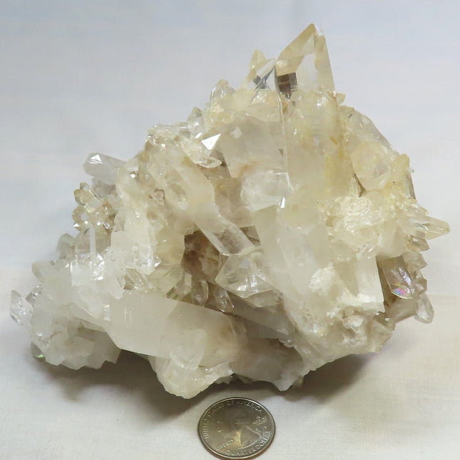Arkansas Sand Phantom Quartz Crystal Cluster with Rainbows