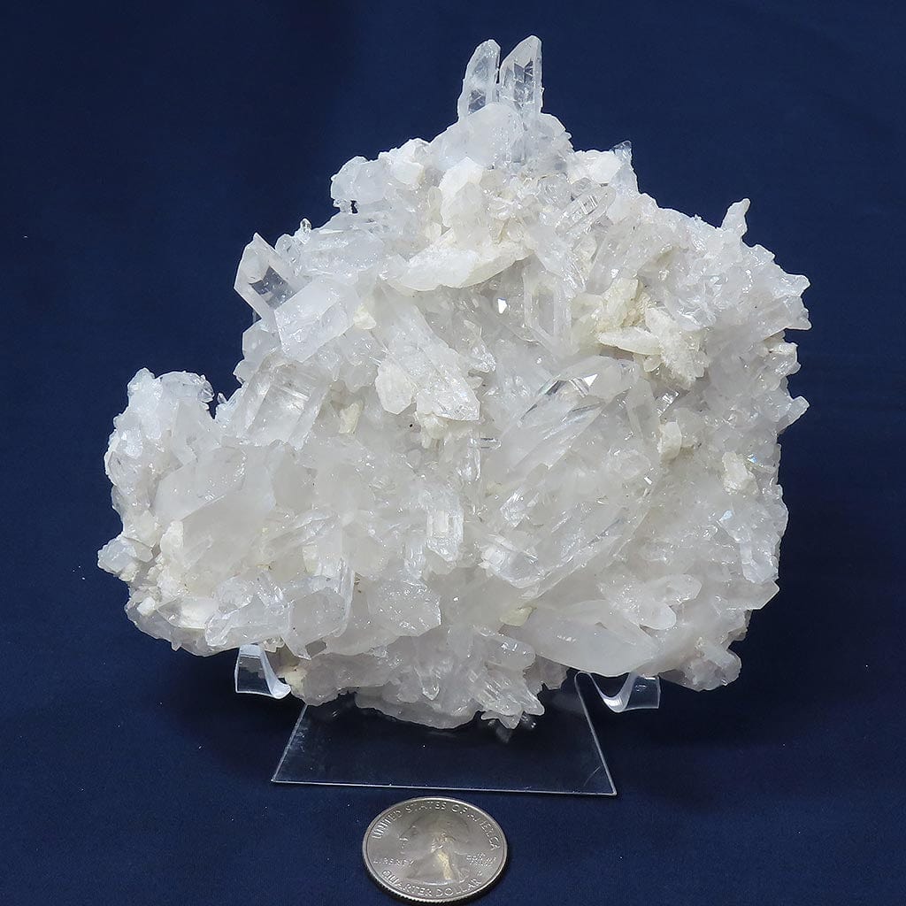 Arkansas Quartz Crystal Plate Cluster with Adularia Attached