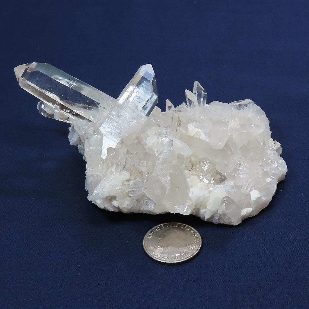 Arkansas Quartz Crystal Cluster with Adularia Attached