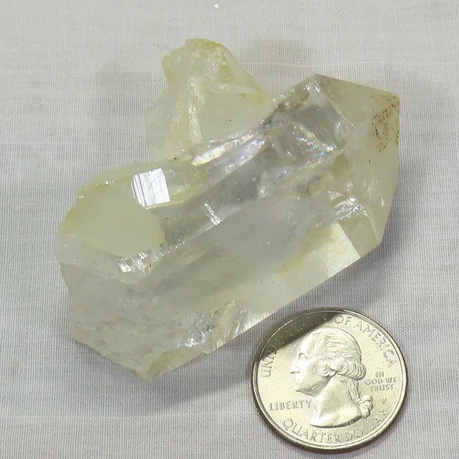 Arkansas Lemon Healer Quartz Crystal Point with a Rainbow