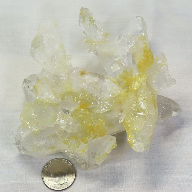 Arkansas Lemon Healer Quartz Crystal Cluster with a Self-Healed Bottom