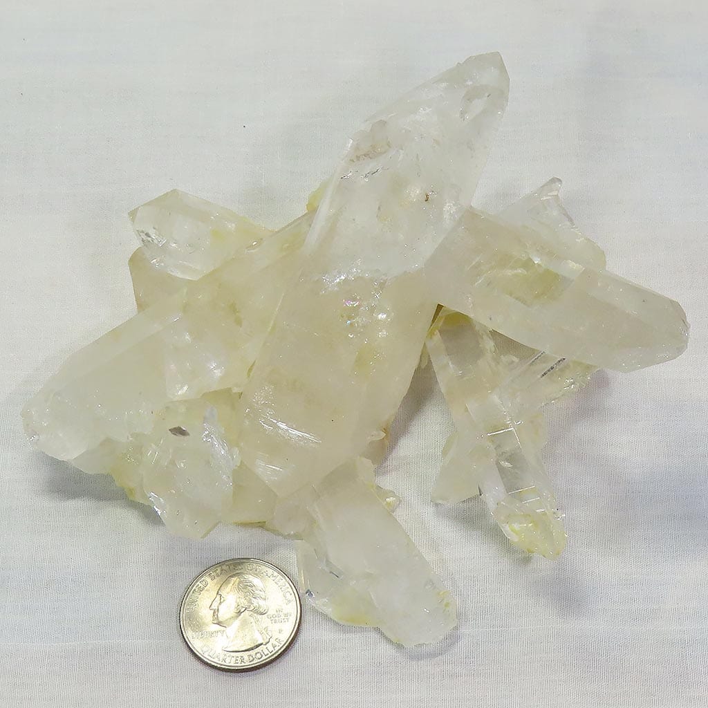 Arkansas Lemon Healer Quartz Crystal Cluster with a Self-Healed Bottom