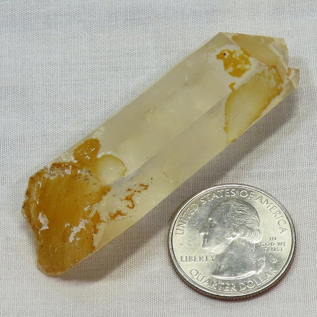 Arkansas Lemon Healer Quartz Crystal Point with Self-Healed Base
