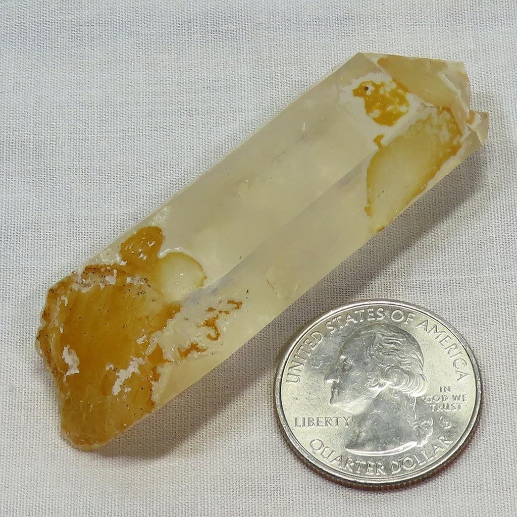 Arkansas Lemon Healer Quartz Crystal Point with Self-Healed Base